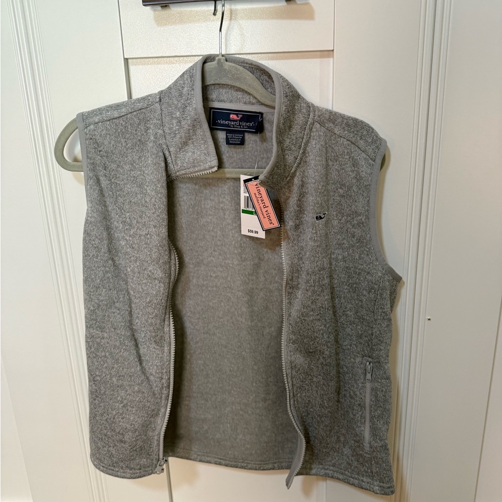 NWT Vineyard Vines Gray Fleece Vest